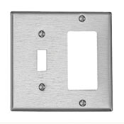 2-Gang 1-Toggle, Decora/GFCI Device Combination Wallplate, Device Mount, Stainless Steel