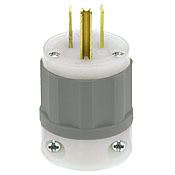 15 Amp, 125 Volt, Industrial Grade, Plug, Straight Blade, Grounding, Gray