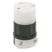 15 Amp, 125 Volt, Connector, Straight Blade, Industrial Grade, Grounding, Corrosion Resistant, Yellow-White