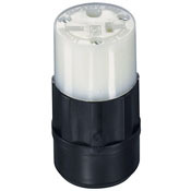 15 Amp, 250 Volt, Connector, Straight Blade, Grounding, Industrial Grade, Black-White