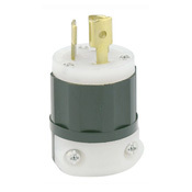 15 Amp, 277 Volt, NEMA L7-15P, 2P, 3W, Locking Plug, Industrial Grade, Grounding - Black-White