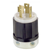 15 Amp, 250 Volt 3-Phase, NEMA L11-15P, 3P, 3W, Locking Plug, Industrial Grade, Non-Grounding - Black-White