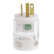 20 Amp, 125 Volt, Plug, Straight Blade, Hospital Grade, Grounding, Transparent