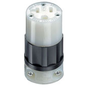 20 Amp, 125 Volt, Connector, Straight Blade, Industrial Grade, Corrosion Resistant, Grounding, Yellow-White