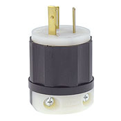 20 Amp, 277 Volt, NEMA L7-20P, 2P, 3W, Locking Plug, Industrial Grade, Grounding - Black-White