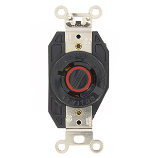 20-Amp, 480-Volt- 3PY, Flush Mounting Locking Receptacle, Industrial Grade, Non-Grounding, Black