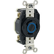 30-Amp, 250-Volt- 3PY, Flush Mounting Locking Receptacle, Industrial Grade, Non-Grounding, V-0-MAX, Black