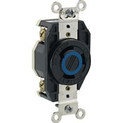 30-Amp, 600-Volt- 3PY, Flush Mounting Locking Receptacle, Industrial Grade, Non-Grounding, V-0-MAX, Black
