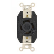 30-Amp, 347/600-Volt- 3PY, Flush Mounting Locking Receptacle, Industrial Grade, Non-Grounding, V-0-MAX, Black