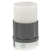 30 Amp, 277 Volt, NEMA L7-30R, 2P, 3W, Locking Connector, Industrial Grade, Grounding - Black-White