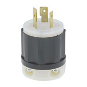 20 Amp, 480 Volt 3-Phase, NEMA L12-20P, 3P, 3W, Locking Plug, Industrial Grade, Non-Grounding - Black-White