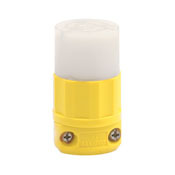 30 Amp, 125 Volt, NEMA L5-30R, 2P, 3W, Locking Connector, Industrial Grade, Grounding, Corrosion Resistant, Yellow-White