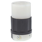 20 Amp, 277 Volt, NEMA L7-20R, 2P, 3W, Locking Connector, Industrial Grade, Grounding - Black-White