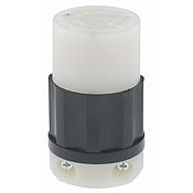 20 Amp, 480 Volt, NEMA L8-20R, 2P, 3W, Locking Connector, Industrial Grade, Grounding - Black-White