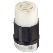 30 Amp, 600 Volt 3-Phase, NEMA L17-30R, 3P, 4W, Locking Connector, Industrial Grade, Grounding - Black-White