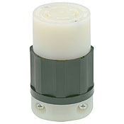 30 Amp, 277/480 Volt 3PY, NEMA L19-30R, 4P, 4W, Locking Connector, Industrial Grade, Non-Grounding - Black-White