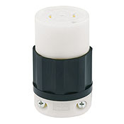 20 Amp, 277/480 Volt 3PY, NEMA L22-20R, 4P, 5W, Locking Connector, Industrial Grade, Grounding - Black-White