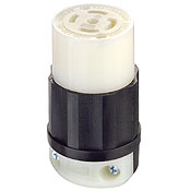 30 Amp, 120/208 Volt 3PY, NEMA L21-30R, 4P, 5W, Locking Connector, Industrial Grade, Grounding - Black-White