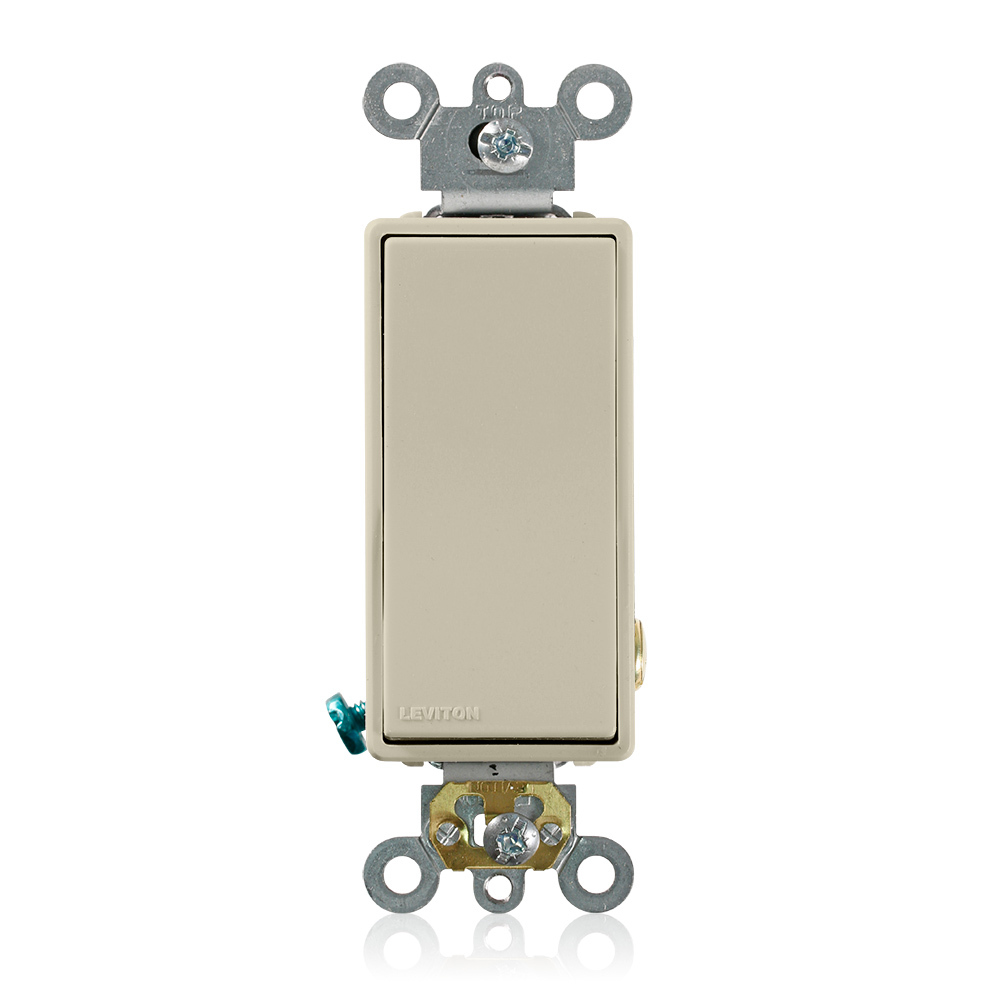 20-Amp 120/277-Volt Decora Plus Rocker Single-Pole AC Quiet Switch, Ivory