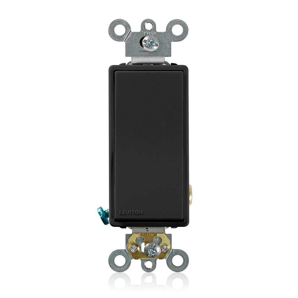 20-Amp 120/277-Volt Decora Plus Rocker Single-Pole AC Quiet Switch, Black