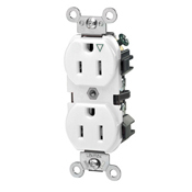 15-Amp, 125 Volt, Industrial Series Heavy Duty Specification Grade, Duplex Receptacle, Straight Blade, Isolated Ground, White