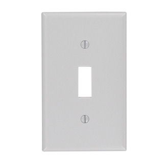 1-Gang Toggle Device Switch Wallplate, Standard Size, Thermoset, Device Mount, Gray