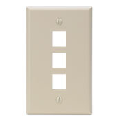 QuickPort Wallplate, Single Gang, 3-Port, Ivory