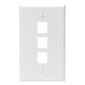 QuickPort Wallplate, Single Gang, 3-Port, White