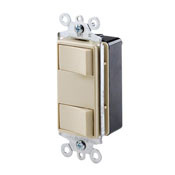 15 Amp, 120 Volt, Individual Switches, 2 Switch Combination, Illuminated Dual Rocker, White