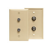 Standard Video Wall Jack, F X F, Ivory