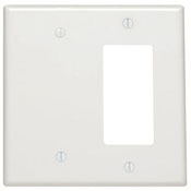 2-Gang 1-Blank Decora/GFCI Device Combination Wallplate, White
