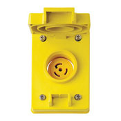 30 Amp, 250 Volt, Flush Mounting Locking Receptacle, Industrial Grade, Grounding, Wetguard with Cover, Yellow