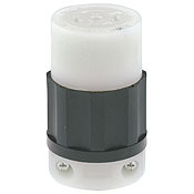 20 Amp, 120/208 Volt 3PY, NEMA L21-20R, 4P, 5W, Locking Connector, Industrial Grade, Grounding - Black-White