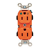 15-Amp, 125-Volt, Narrow Body Duplex Receptacle, Straight Blade, Hospital Grade, Isolated Ground, Back and Side Wired, Blue