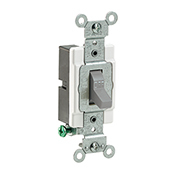 15 Amp, 120/277 Volt, Toggle Single-Pole Ac Quiet Switch, Commercial Grade, Grounding, Gray