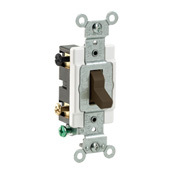 15-Amp, 120/277-Volt, Toggle 4-Way AC Quiet Switch, Commercial Grade, Grounding, Brown