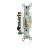 20-Amp, 120/277-Volt, Toggle Double-Pole AC Quiet Switch, Commercial Grade, Brown