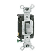 15 Amp, 120/277 Volt, Toggle 4-Way AC Quiet Switch, Commercial Grade, Grounding, Brown