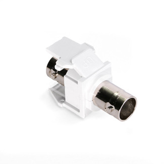 BNC QuickPort Adapter, Nickel-Plated, White