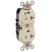 20-Amp, 125-Volt, Heavy Duty Hospital Grade, Duplex Receptacle, Straight Blade, Self Grounding, Red