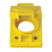 1-Gang Receptacle Flip Lid, 20A Locking, Wetguard, Corrosion Resistant, Thermoplastic, Yellow