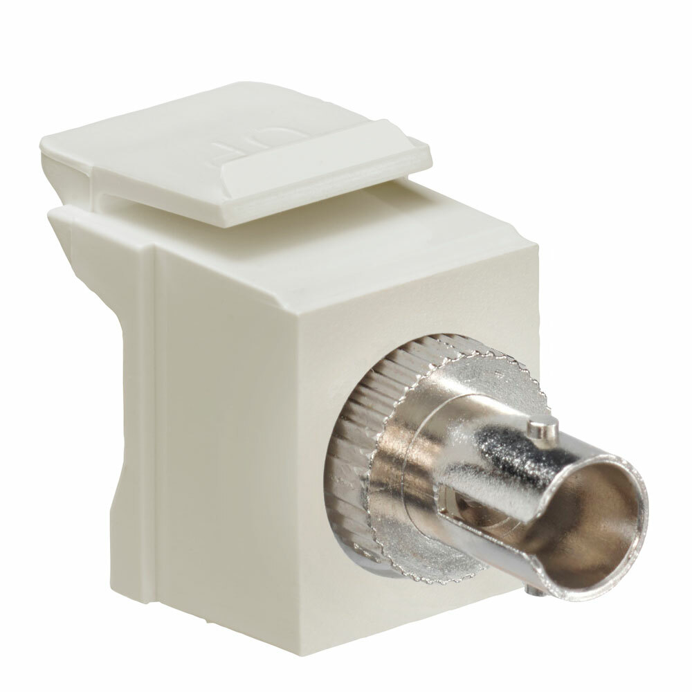 QuickPort ST Fiber Optic Adapter, MM, Phosphor Bronze Sleeve, Ivory