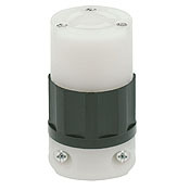 15/10 Amp, 125 Volt/250 Volt, Locking Connector, Industrial Grade, Non-Grounding, Black-White