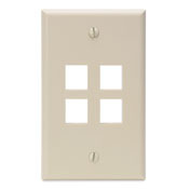QuickPort Wallplate, Single Gang, 4-Port, Ivory