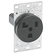 30 Amp, 125 Volt, Flush Mounting Receptacle, Industrial Grade, Straight Blade, Grounding, Black