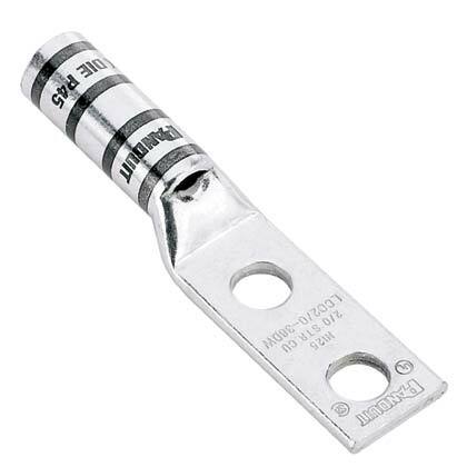 Copper Compression Lug, 2 Hole, #4 - #3 