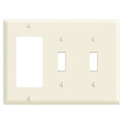 3-Gang 2-Toggle Decora/GFCI Device Combination Wallplate, Standard Size, Black