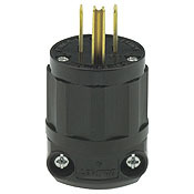 15 Amp, 125 Volt, Industrial Grade, Plug, Straight Blade, Grounding, Black