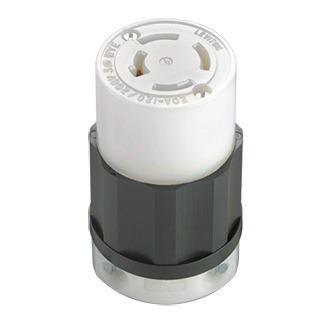 20 Amp, 120/208 Volt, 3PY, Locking Connector, Industrial Grade, Non-Grounding, Black-White