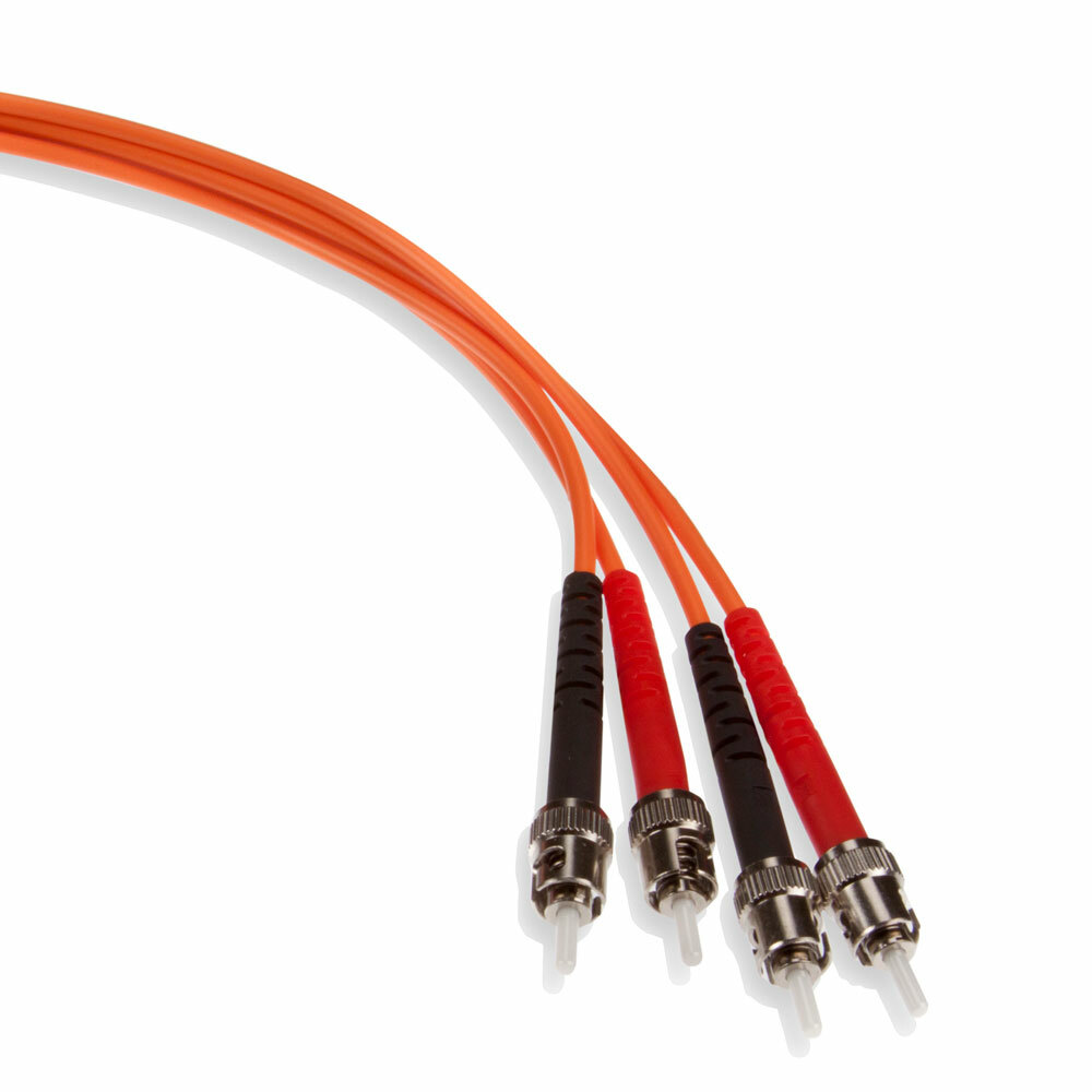 Fiber Patch Cord, 50/125um Multimode, Duplex, ST to ST, 3 Meters